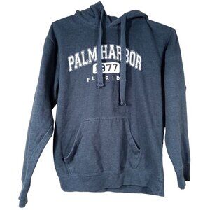 Womens Gray Palm Harbor Florida Hooded Sweatshirt Size Small